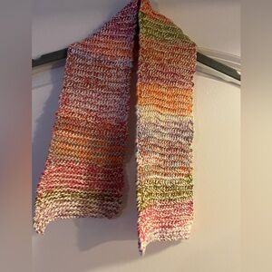 Multicolor Fall Vibes Hand-Knit Scarf with Tinsel